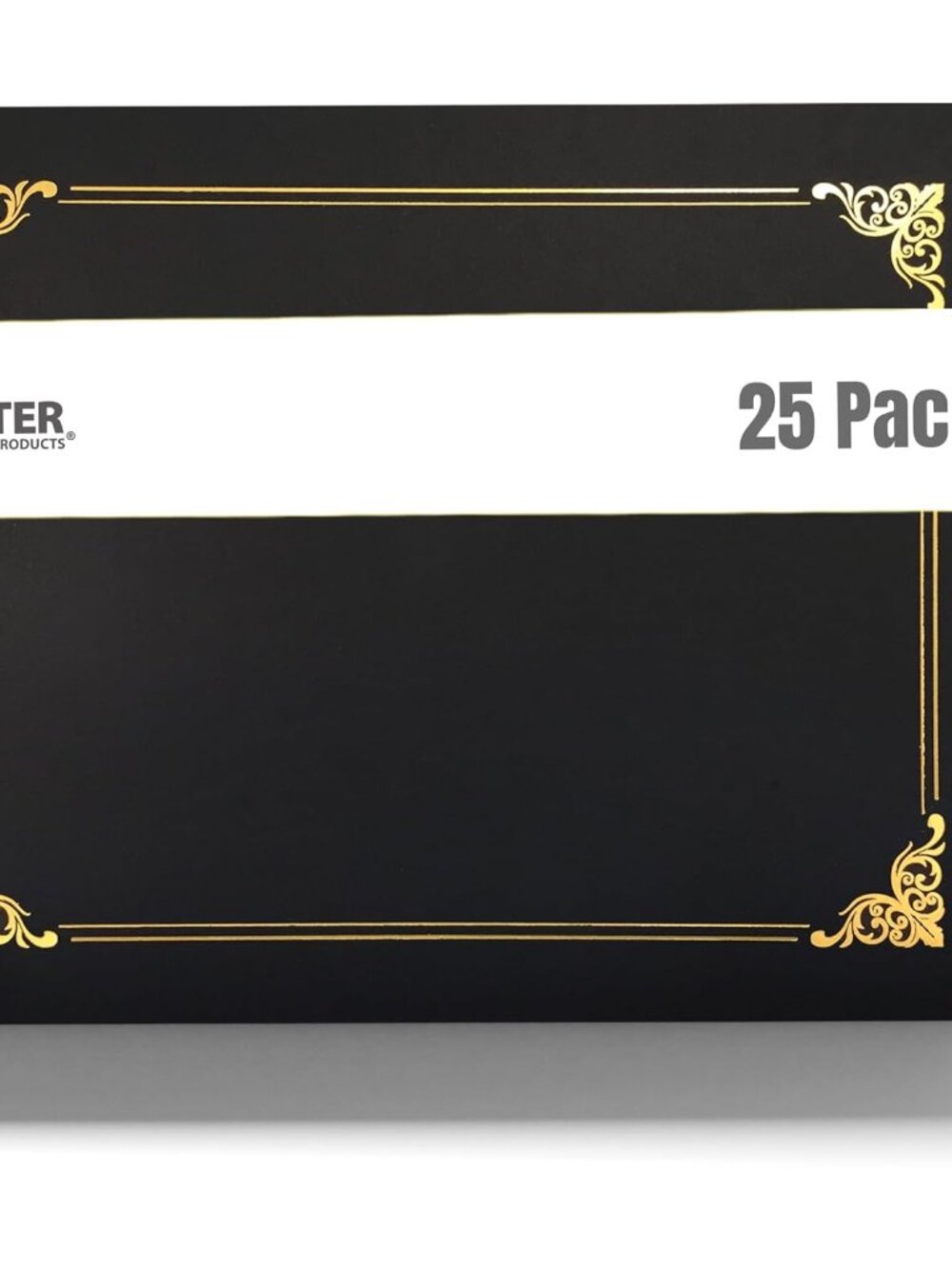 25 Pack Black Certificate Holders, Diploma Holders, Document Covers with Gold Fo